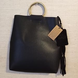Street Level black suede leather purse handbag